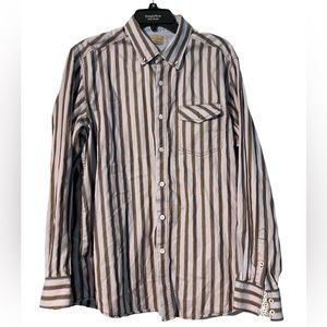 Tommy Bahama Men's Striped Flip Cuff Long Sleeve Button Down